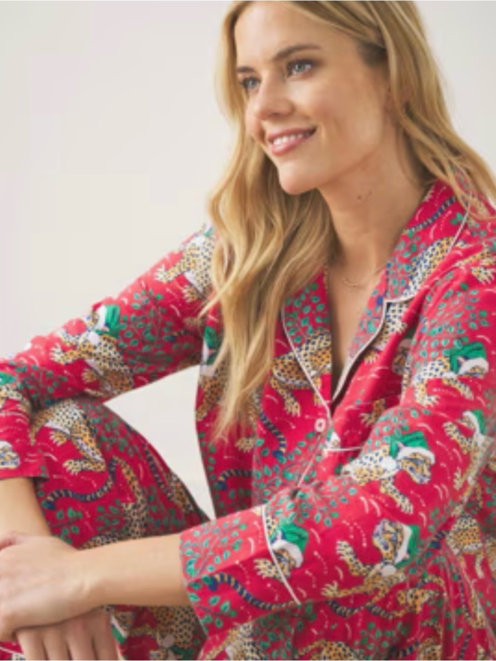 Printfresh Holly Jolly Bagheera Long PJ Set, Lightweight Flannel, Size Small Tal